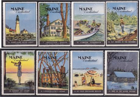 Poster Stamps, Maine #17-24