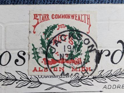 1917 Starr Commonwealth tied on postcard