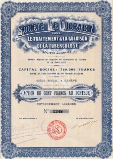 Dioradin TB Treatment Stock Certificate