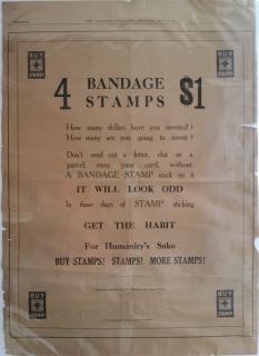 US Local TB, Green's # 5 Newspaper ad, 1918 China Relief, American Red Cross