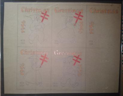 1956 Original Christmas Seal Art